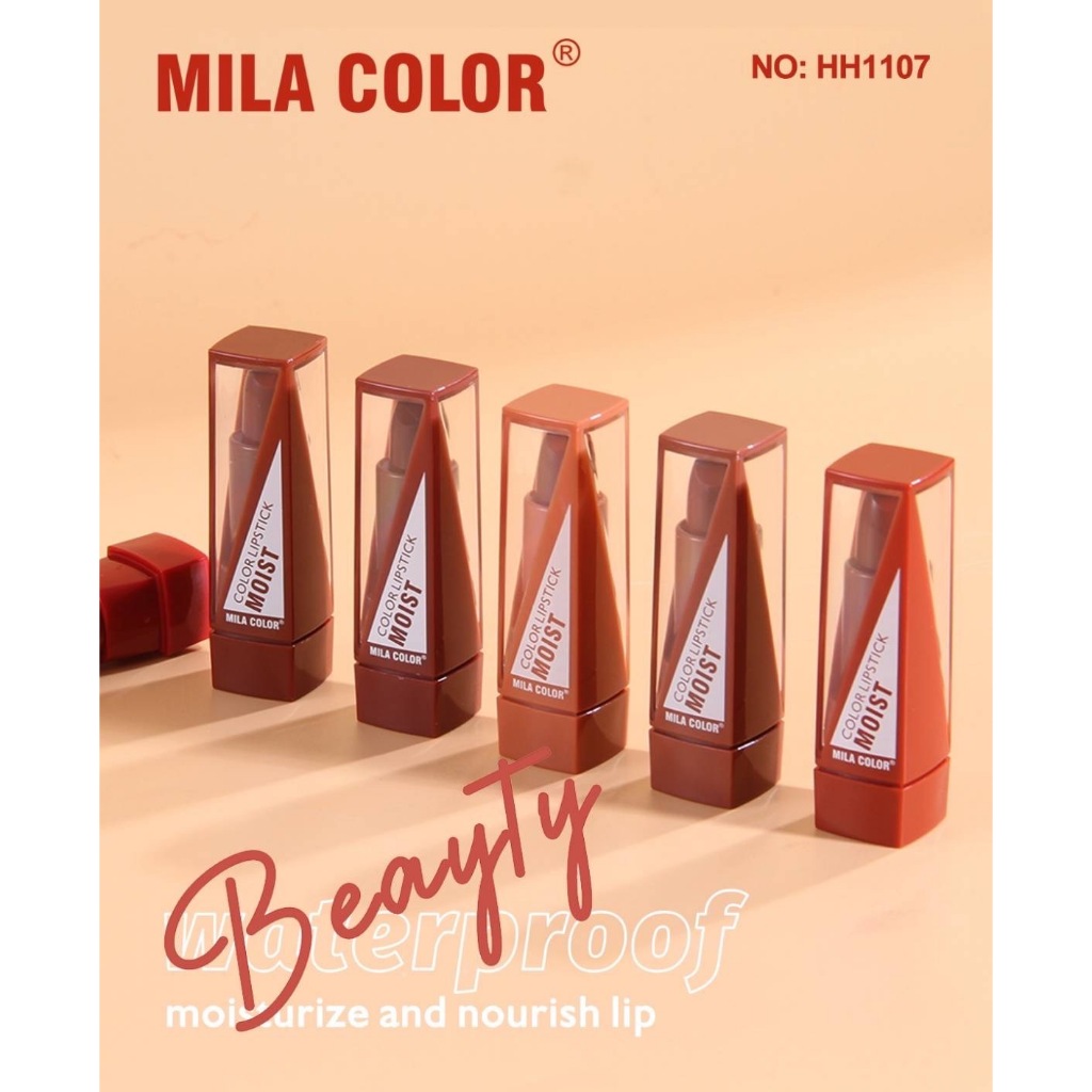 MILA COLOR Moist and Nourish Colors Lipstick ลิปสติกเนื้อกลอส ชุ่มชื้น นุ่มลื่น ให้ริมฝีปากอวบอิ่ม