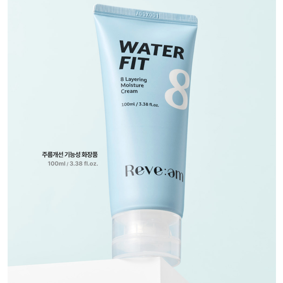 Reve:am Water Fit 8 Layering Moisture Cream ครีมเอ็กโซโซมโรสแมรี่+ไฮยา ช่วยเพิ่มความชุ่มชื้น ลดการอักเสบ ปลอบประโลมผิว