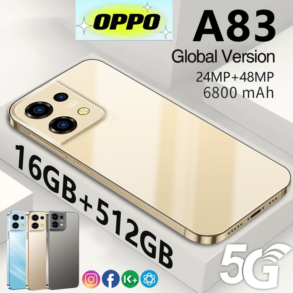 A83 โทรศัพท์มือถือ 16+256G 6.7 นิ้ว หน้าจอใหญ่ ปลดล็อคลายนิ้วมือ แบตเตอรี่ 6800mAh 18W ชาร์จเร็ว