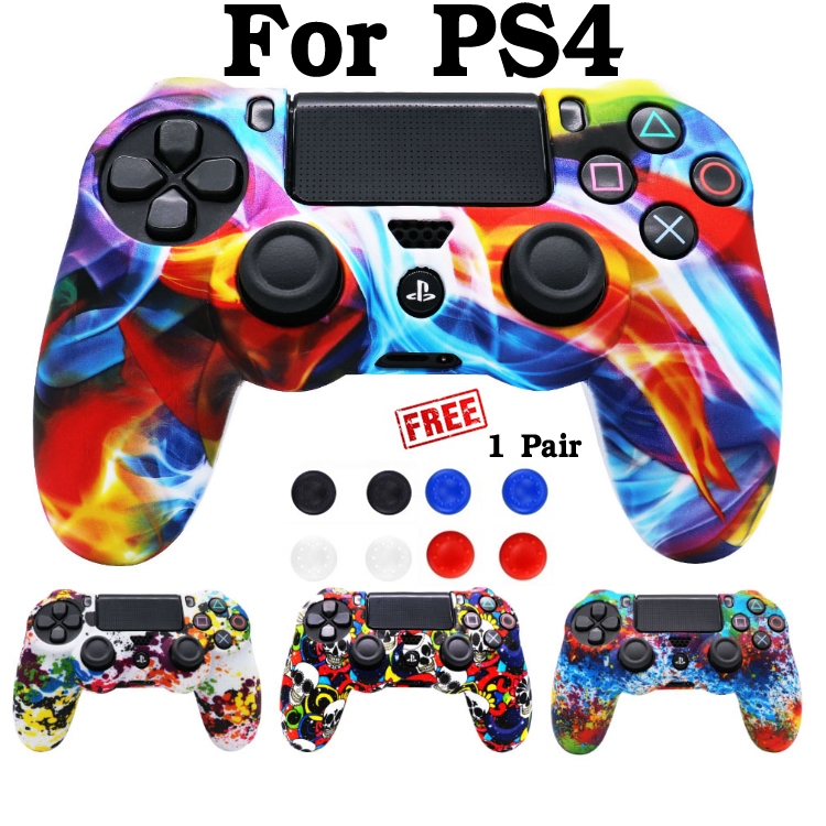 ซิลิโคน จอย PS4 Anti-slip Silicone Protective Cover Case For SONY PlayStation4 PS4 Gameing Controlle