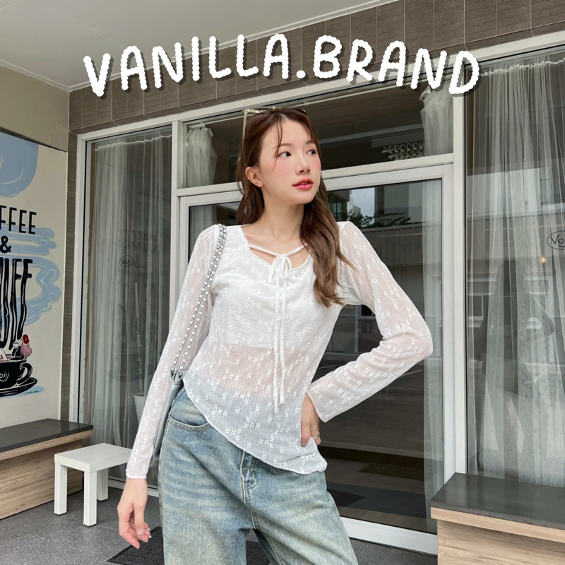 เสื้อแขนยาวผ้ายืดลูกไม้ -ttm / VB0408