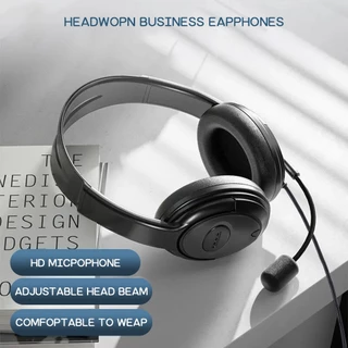 Headset หูฟังแบบครอบหู for Office Business for Zoom Skype Light Weight แฟนเทค แบบครอบหัว มีไมโครโฟน