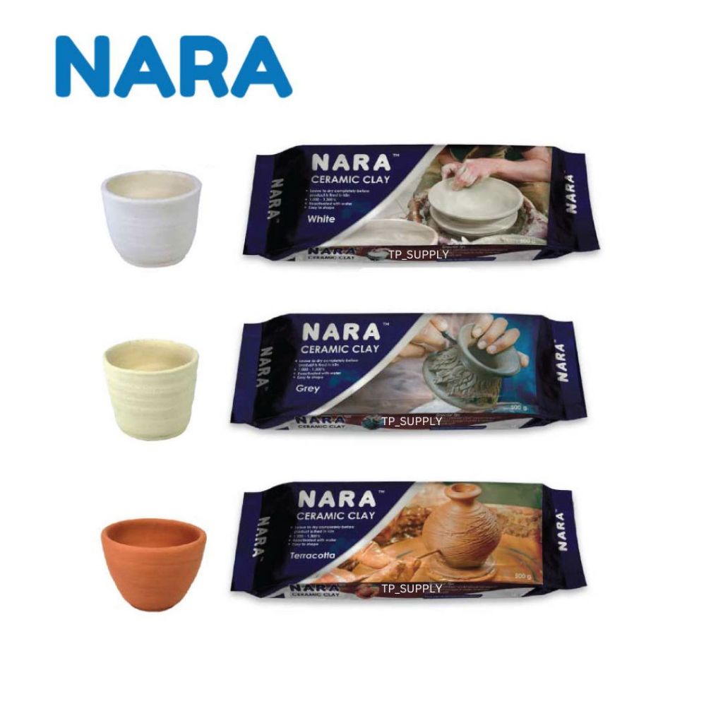 ดินเหนียว ดินปั้นธรรมชาติ ดินปั้นเซรามิก NARA 500 กรัม สามารถแห้งเองได้ไม่ต้องเผาหรืออบ