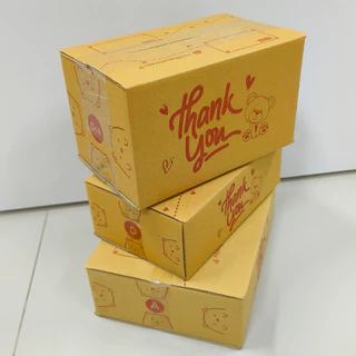 กล่องพัสดุ กล่อง thank you พิมพ์ลายหมีแดง ครบทุกไซร์ 00 0 0+4 A AA 2A B C 2B