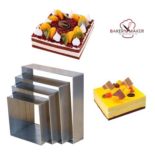 ริง สแตนเลส จตุรัส สูง 5-10 ซม.+ขนาด 6.5-14.5 ซม./mousse Ring stainless พิมพ์เค้ก ทาร์ต มูสเค้ก มินิ กดคุกกี้ Tart
