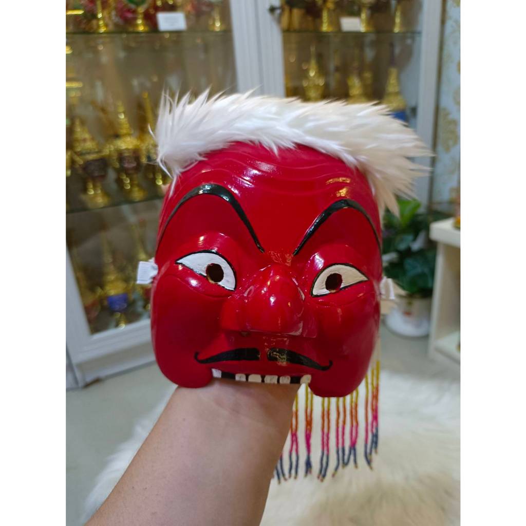 หน้ากาก พรานบุญ งานไม้ทองหลาง เกรดพรีเมี่ยม งานสวยประณีต ไม้มงคล