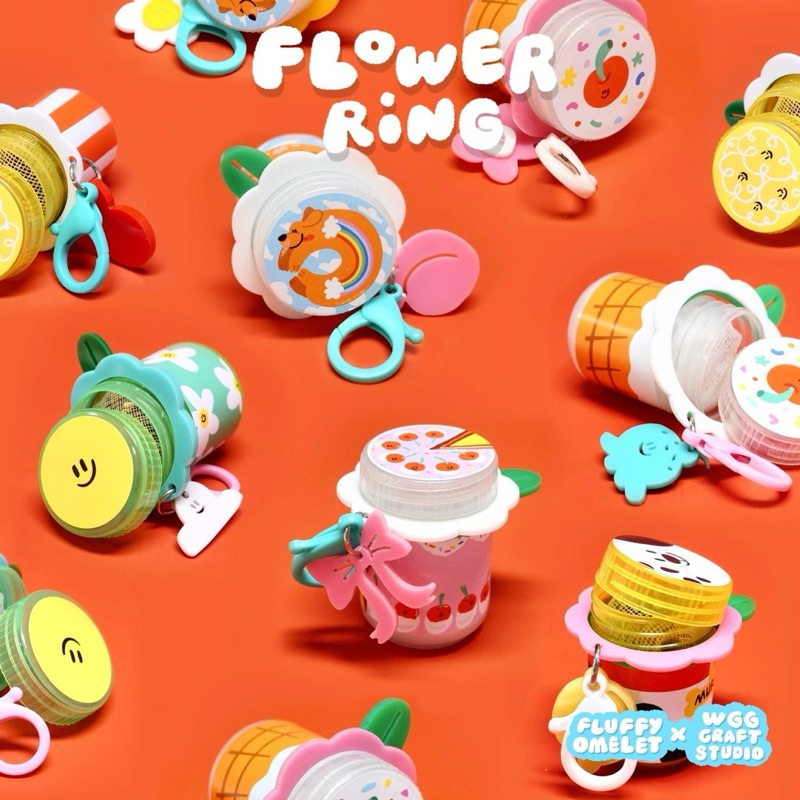 **ไม่ รวม สติ๊กเกอร์ ค่ะ!** คอลใหม่ Flower ring ห่วงคล้องกระปุกยาดม