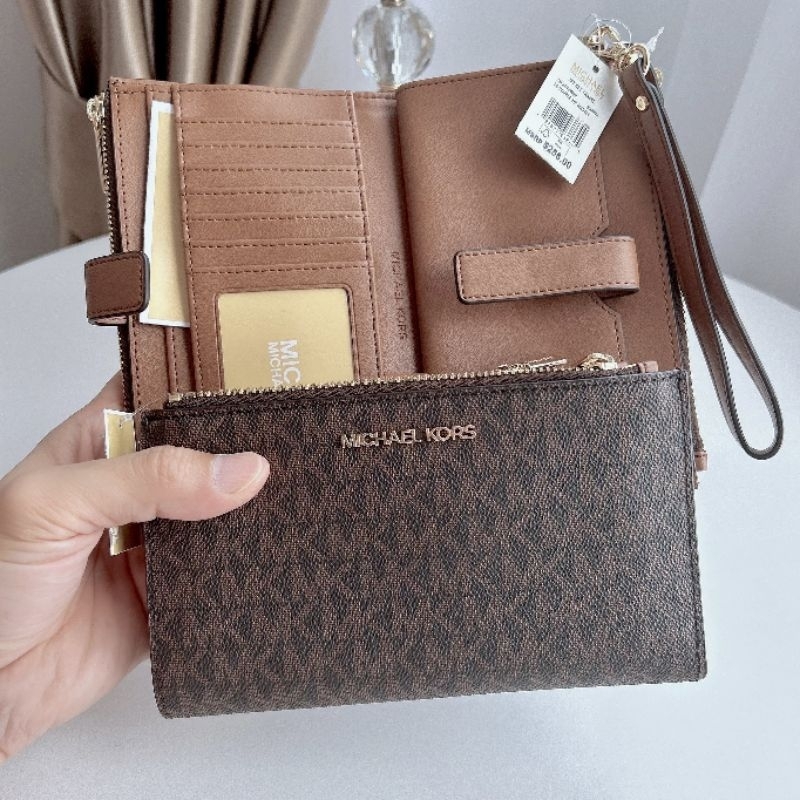 💌MICHAEL KORS JET SET TRAVEL LARGE DOUBLE ZIP WRISTLET 35F2GTVW3B 35F8GTVW0B 35F8GTVW0L