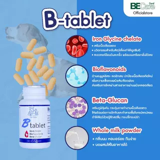 B-Tablet ผลิตภัณฑ์บำรุงเลือดสำหรับสัตว์เลี้ยงชนิดเม็ด สำหรับสุนัขและแมว กระตุ้นภูมิคุ้มกัน ทานง่าย
