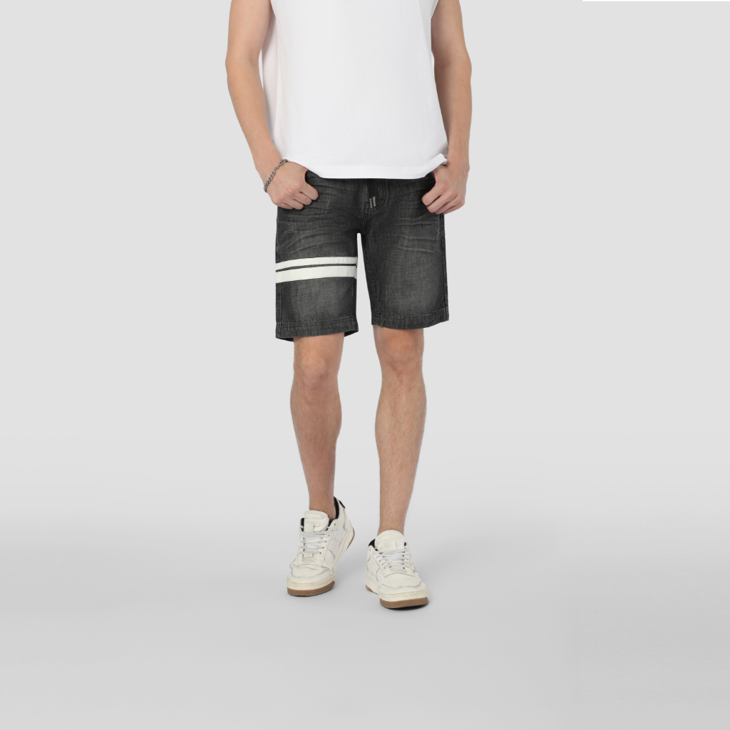 DAVIE JONES กางเกงขาสั้น เอวยางยืด Elastic Shorts SH0070 สีดำ