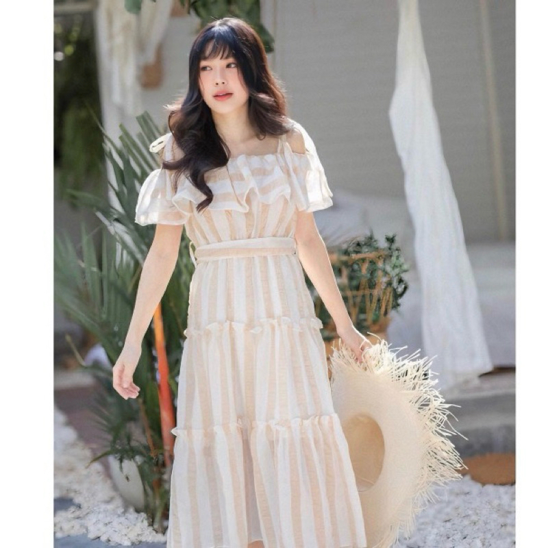 Flat2112 - Sweet Sunset Dress - Yellow สวย น่ารัก ตรงปก