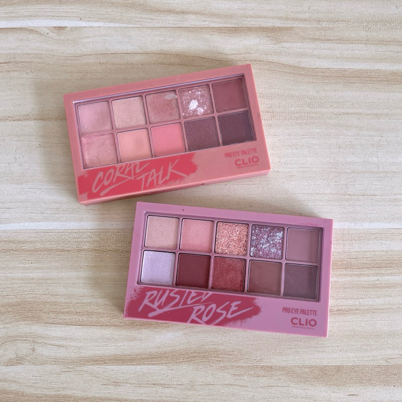 Clio eyeshadow สี Coral talk, Rusted rose ตี90-95% สีสวย ❌expเลือน (ราคาเต็ม790)