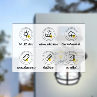 ไฟติดผนัง CL-T26 SOLAR SENSOR LIGHT โซล่าเซลล์ โคมไฟติดผนัง ไฟโซล่าเซลล์ ไฟเซ็นเซอร์ ไฟสวน solar light