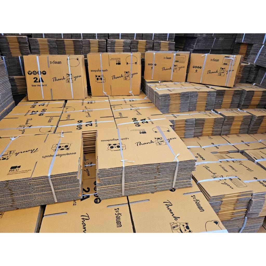 กล่องพัสดุ กล่องไปรษณีย์ กล่องลายแมว เบอร์ 00 / 0 / 0+4 / A / AA / AB / 2A / B / 2B / C / D / E / M / F / G / ฉ - รูปที่ 2