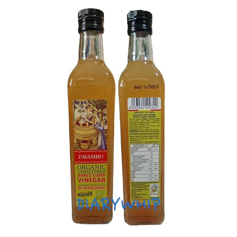 LARAMBLA ORGANIC APPLE CIDER 500 ML. น้ำส้มแอปเปิลไซเดอร์ ออแกนิค ตราลาแรมบลา