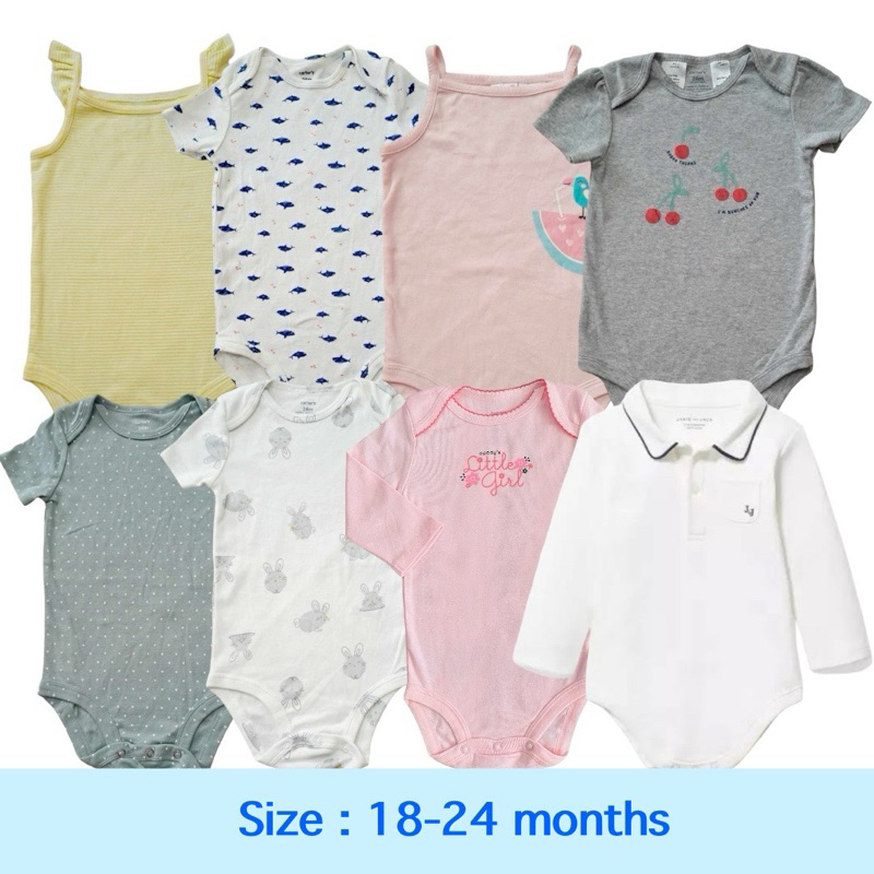 บอดี้สูทเด็กอ่อน Size : 18-24 เดือน (24m)🌈ใหม่มือ 1 Carter's, Mon caramel, J&J (น้ำหนัก 12.5-13.6 kg.) ขีดป้าย