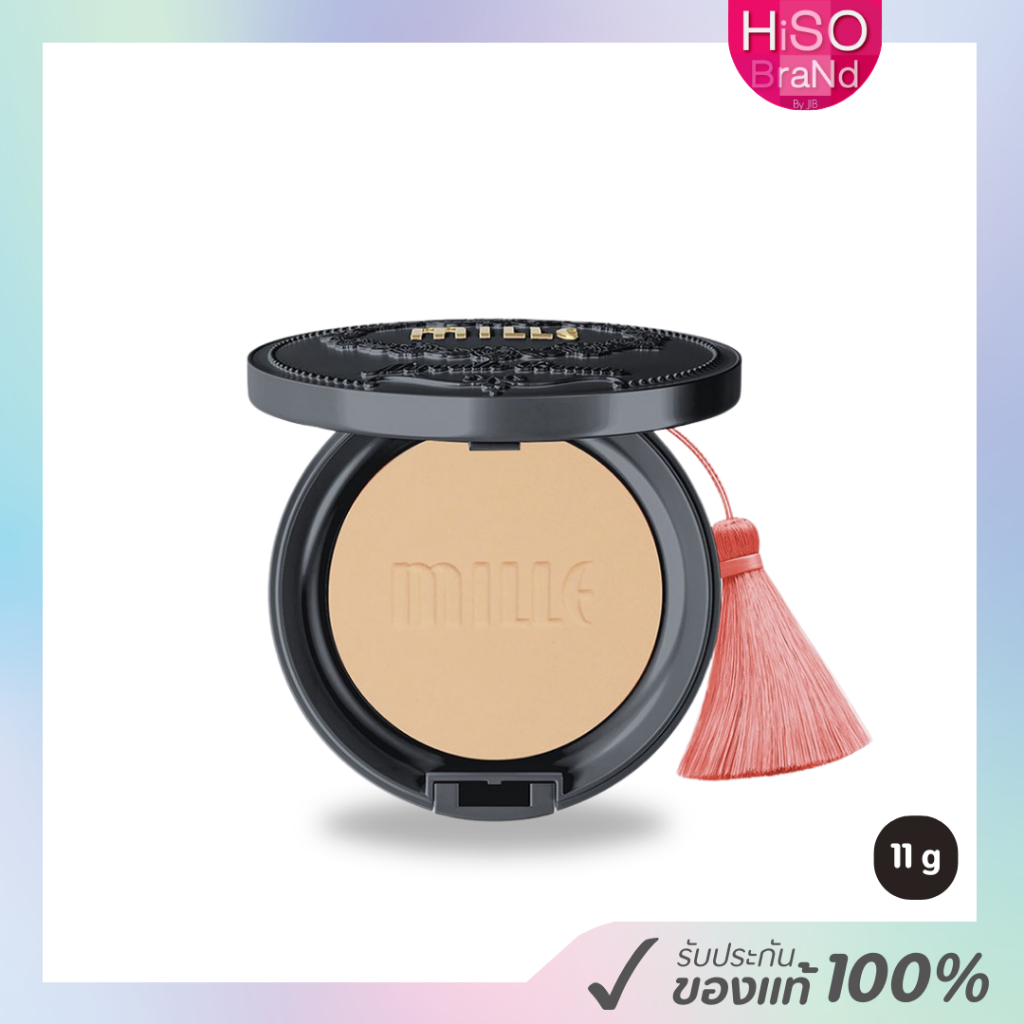 Mille แป้งชาร์โคล Mille Charcoal Matte Cover Pact SPF25 PA++ ปกปิดเรียบเนียน 11g.