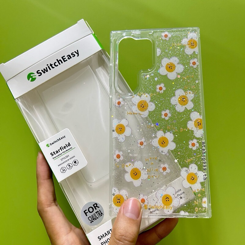 SwitchEasy เคสลายดอกไม้ กันกระแทก แต่งกลิตเตอร์ สำหรับรุ่น Samsung Galaxy A05 A05S A55 A15 A25 A35 A54 S24 Ultra S24