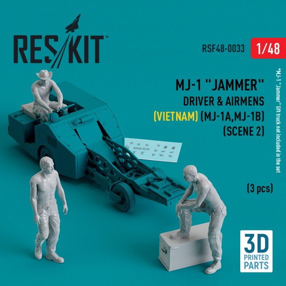 RSF48-0033  MJ-1 "Jammer" Driver & airmens (Vietnam) (MJ-1A,MJ-1B) (scene 2) (3 pcs) (3D Printed) (1