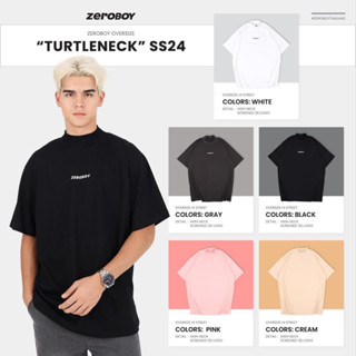 ZEROBOY - OVERSIZE “Turtleneck” เสื้อยืดคอสูง รุ่นสกรีนนูน