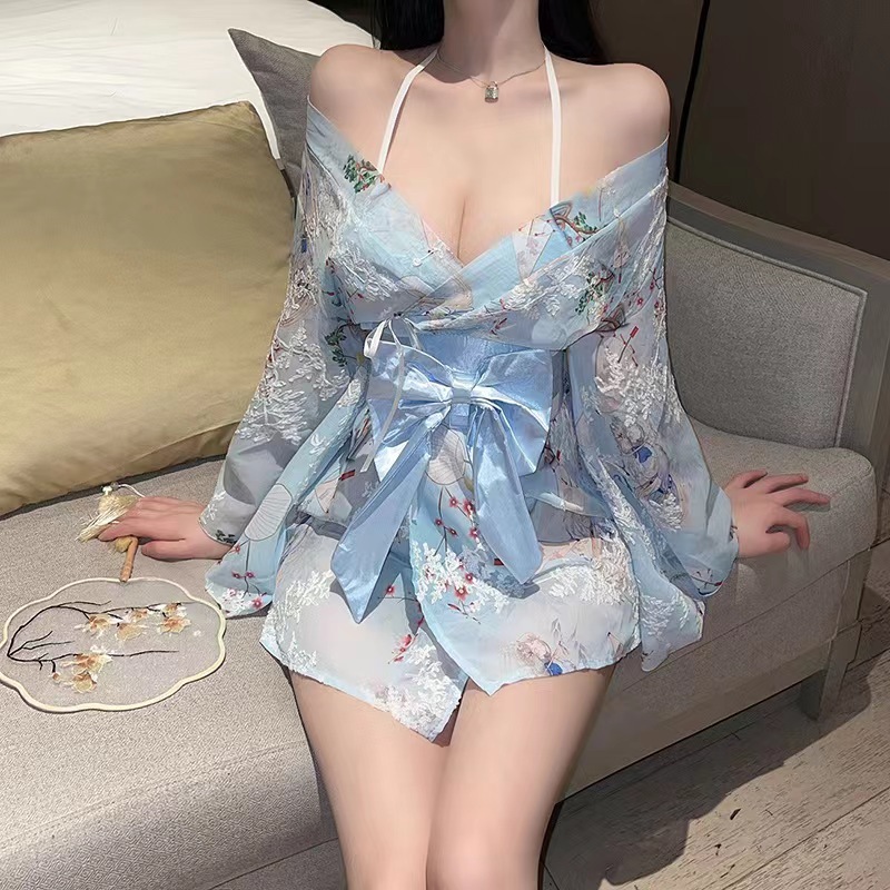 L&L *พร้อมส่งจากกทม* ชุดนอน cosplay ชุดคอสเพลย์ ชุดกิโมโนญี่ปุ่น ชุดญี่ปุ่น free size(S - L)