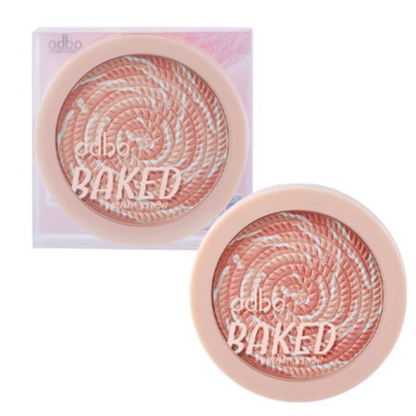 Odbo Baked Snowy Blush OD1308 7g.โอดีบีโอ เบคท์ สโนวี่ บลัช(1ชิ้น)