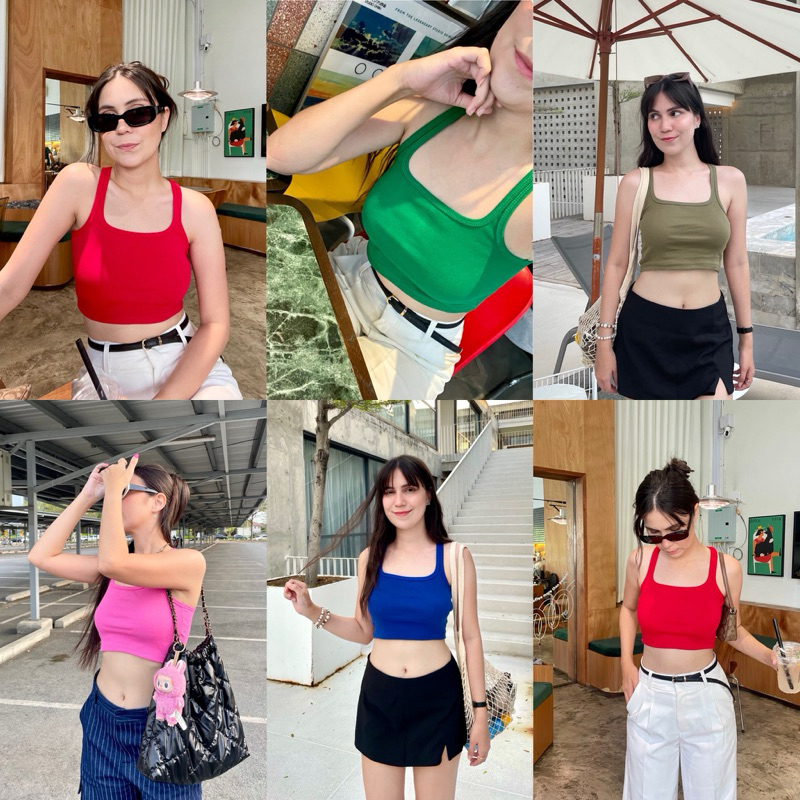 Kim TankTop เสื้อกล้ามครอปครึ่งตัว สายฝอ ใส่สบาย สีน่ารักเยอะมากกก