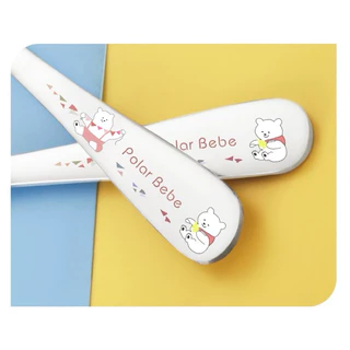 ชุดช้อนส้อมเด็ก สแตนเลส304 แบบยาว พร้อมกล่อง ช้อนส้อมฝึกกินข้าว Kid Spoon Fork Set
