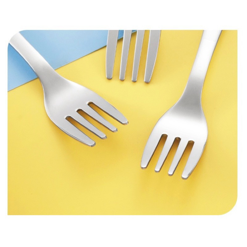 ชุดช้อนส้อมเด็ก สแตนเลส304 แบบยาว พร้อมกล่อง ช้อนส้อมฝึกกินข้าว Kid Spoon Fork Set - รูปที่ 3