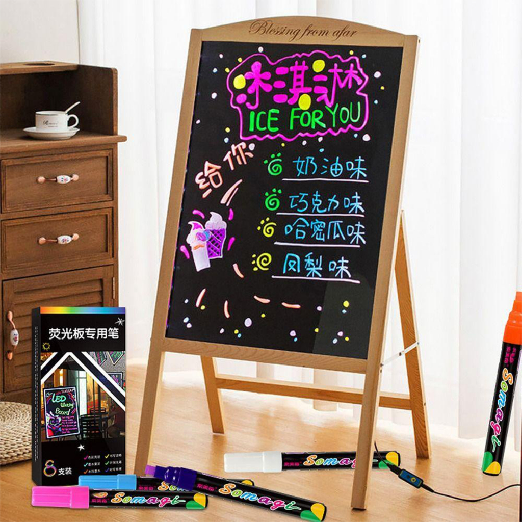 ปากกามาร์กเกอร์ชอล์กเหลว ขนาด7MM 8 ชิ้น ลบได้ สำหรับไวท์บอร์ด และBlackboard มาร์กเกอร์