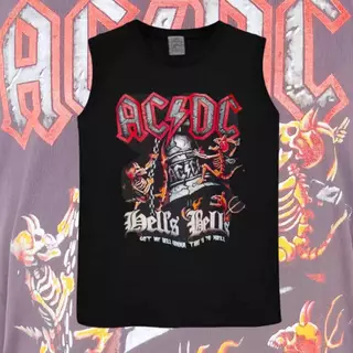 เสื้อแขนกุดเสื้อกล้ามลายวินเทจลายACDC เสื้อผู้ใหญ่มือ1