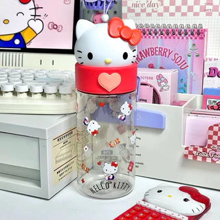 พร้อมส่ง🌈 ขวดน้ำ Hello Kitty กระบอกน้ำ ขวดใส คิตตี้ น่ารัก ใส่เครื่องดื่ม ใส่ของจุกจิก เลโก้ water bottle 71025