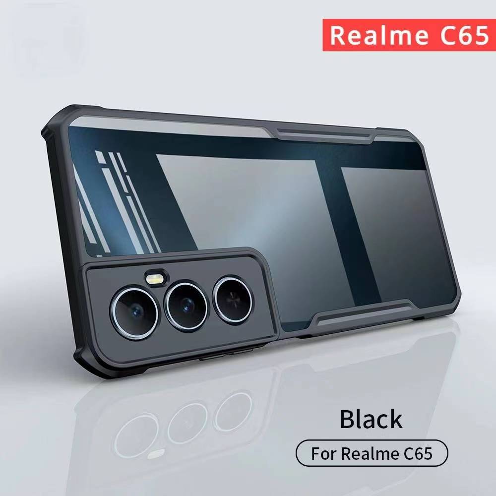 Realme C71/Realme C75X/Realme C75/Realme C65(พร้อมส่งในไทย)เคสกันกระแทกขอบสีหลังใสOPPO Realme C65 4G