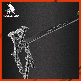 MUSCLE COW ไขควง ด้ามทะลุ ปากเเฉก-แบน 2 ตัว/ชุด ท้ายตอกได้ ปลายแม่เหล็ก 6 mm x 4" ไขควงปากแบน ไขควงตอก ไขควงปากแฉก