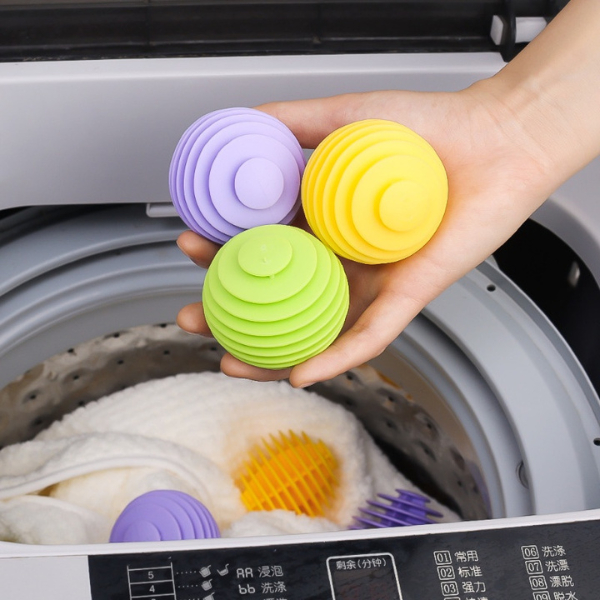 🥝กีวีน่ารัก🥝 ลูกบอลซักผ้า ทรงกลม ป้องกันเสื้อผ้าพันกัน อุปกรณ์ทําความสะอาดบ้าน นํากลับมาใช้ใหม่ได้ - รูปที่ 4