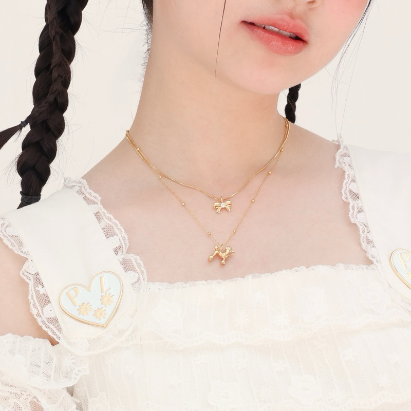 RINDA - Tied bow necklace 🎀 (gold/silver) - รูปที่ 2