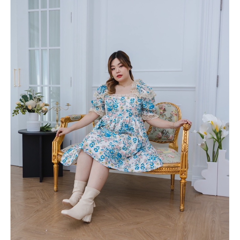 BBWshopมินิเดรสลายฟ้า