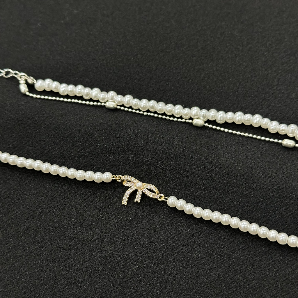 สร้อยมุก สร้อยข้อมือมุก กำไลมุกจี้โบว์🤍 - Pearl Bracelet 02