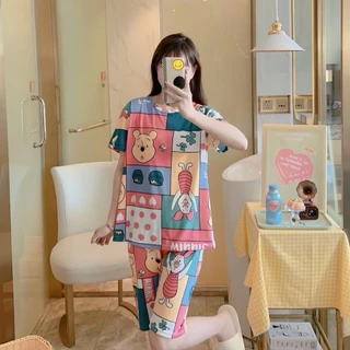 A.สส#ชุดนอนผู้ใหญ่ขาสั้นแขนสั้น.ฟรีไซส์อก42นิ้ว.เนื้อผ้านิ่มใส่สบาย