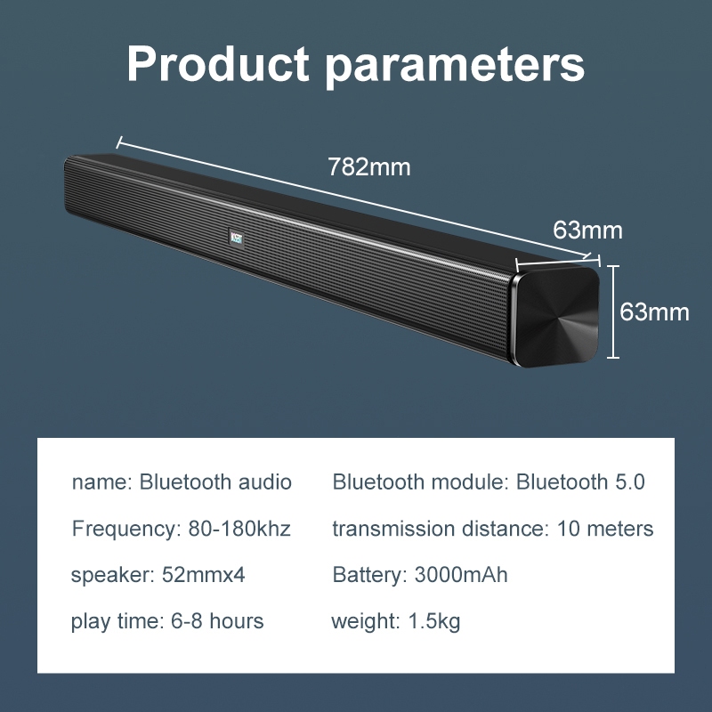 ลำโพงทีวี Speaker ลำโพงซาวด์บาร์ ลำโพงซาวด์บาร์กับทีวี ขั้วต่อออปติคัล Bluetooth AUX รองรับ USB และการ์ด SD