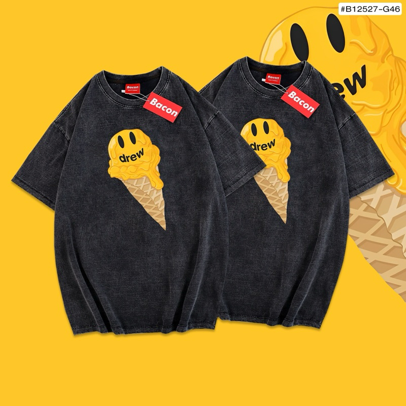 (ส่งจากไทย ) เสื้อยืดฟอกวินเทจ Oversize | Ice Cream Drew