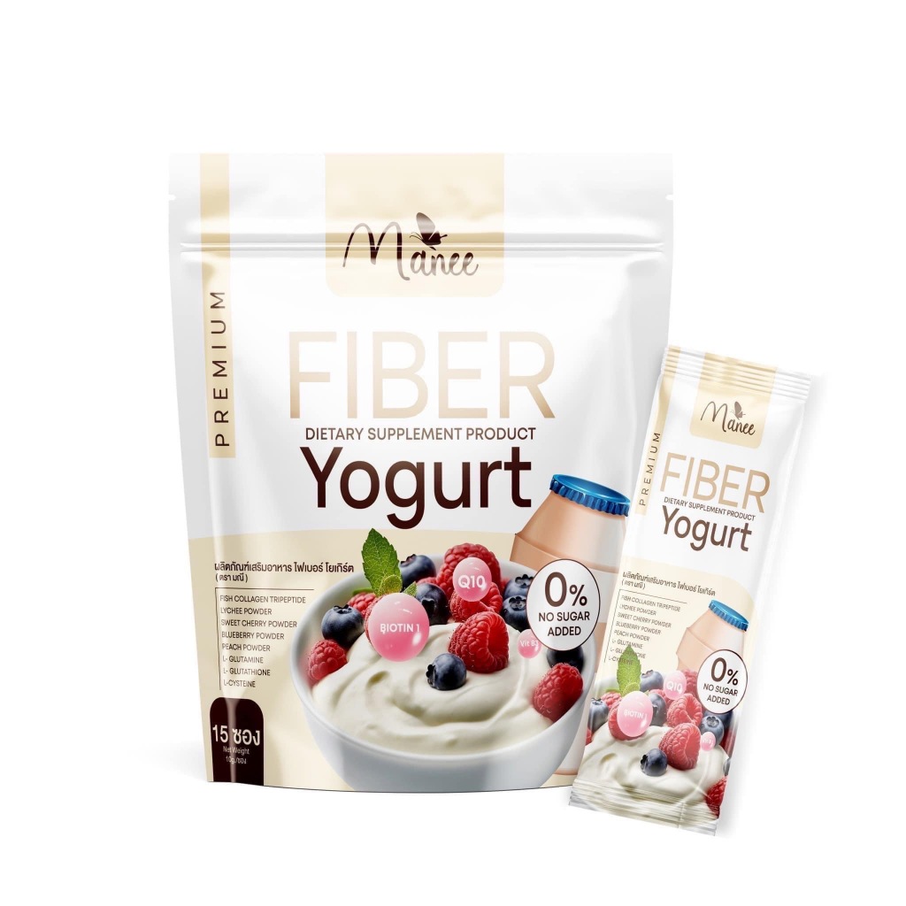 มณี ไฟเบอร์โยเกิร์ต ยาคูล Fiber yogurt manee(1ห่อ 15ซอง)