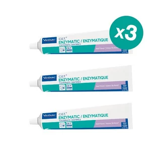 แพ็ค 3 ชิ้น! Virbac ยาสีฟัน ซีอีที สูตรเข้มข้น รสเนื้อ [C.E.T.® Enzymatic] สุนัขและแมว Clinical Proven ป้องกันคราบหินปูน