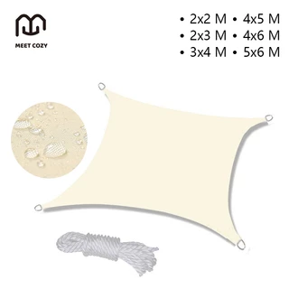 MEET COZY ผ้าบังแดด กันน้ำ 420D/160GSM ผ้าใบบังแดด Sun Shade Sail กรอง 95% #1 FA-A01