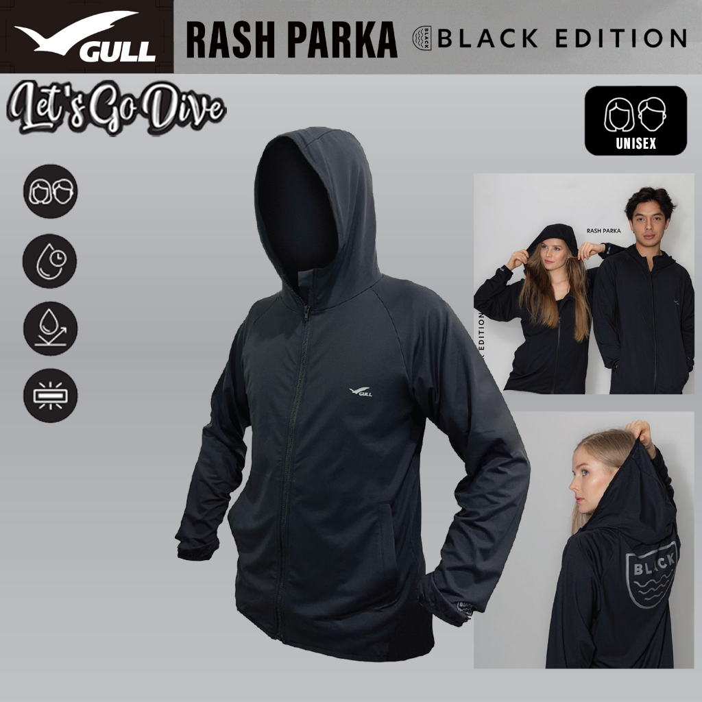 GULL - RASH PARKA Black Edition - เสื้อกันลม เสื้อฮูทกันลม ผ้าลื่นเย็นใสสบาย