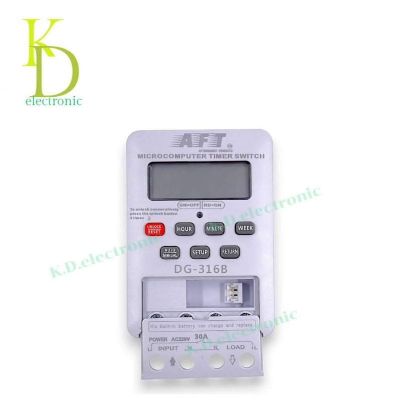 Timer ตั้งเวลา แบบดิจิตอล ตั้งได้24ชม. และ 16โปรแกรม 220VAC 30A พร้อมส่ง