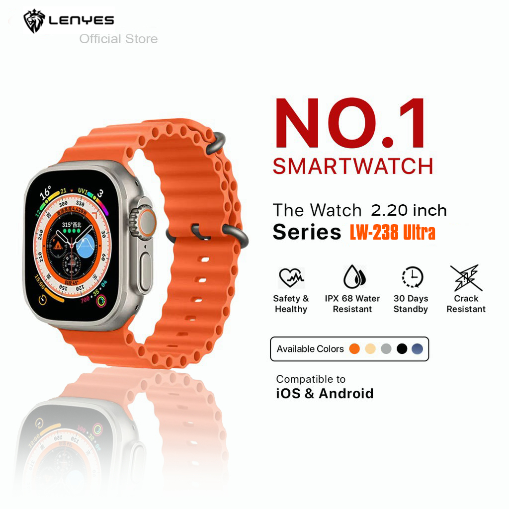 นาฬิกาข้อมือสมาร์ทวอทช์ Lenyes Lw238 Ultra + IP68 กันน้ํา 1GB ROM เข็มทิศ บลูทูธ NFC Heart Rate Lw 238Ultra Plus xiaomi