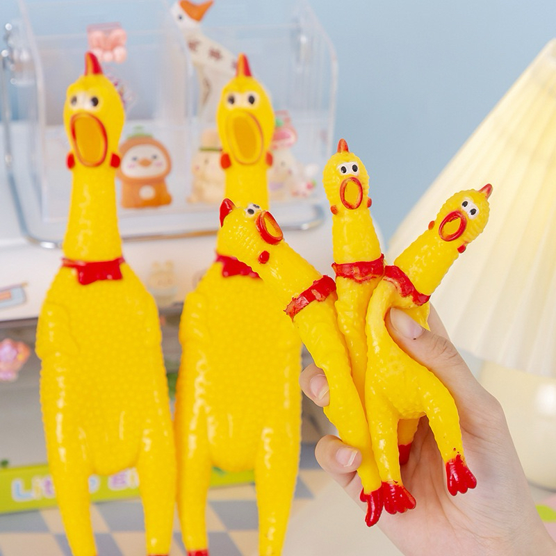 🔥ในไทย🔥ไก่โอ๊ค ไก่บีบ ไก่ร้องได้มีเสียงดัง ของเล่นสุนัข ยางกัด ยางกัดสุนัข Chicken sound toy