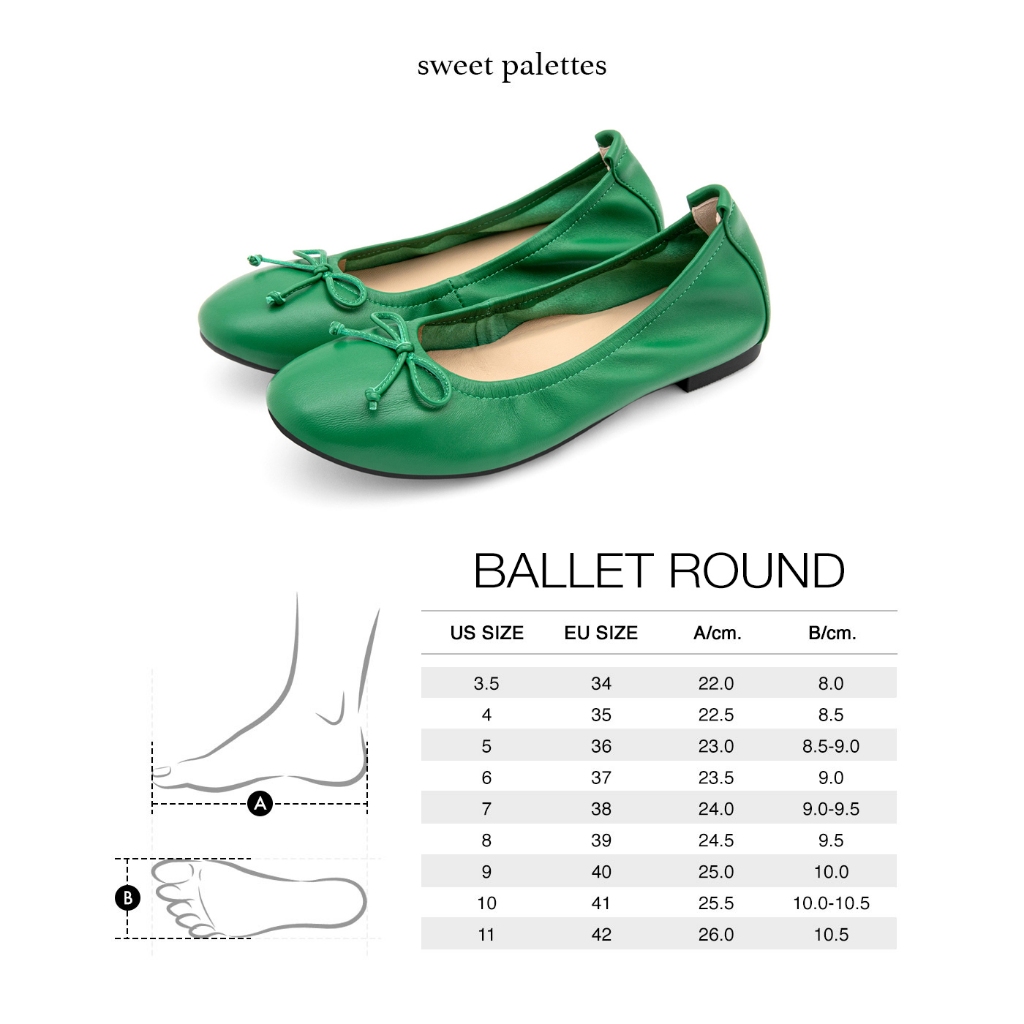 Sweet Palettes รองเท้าหนังแกะ Ballet Round Diva Taupe