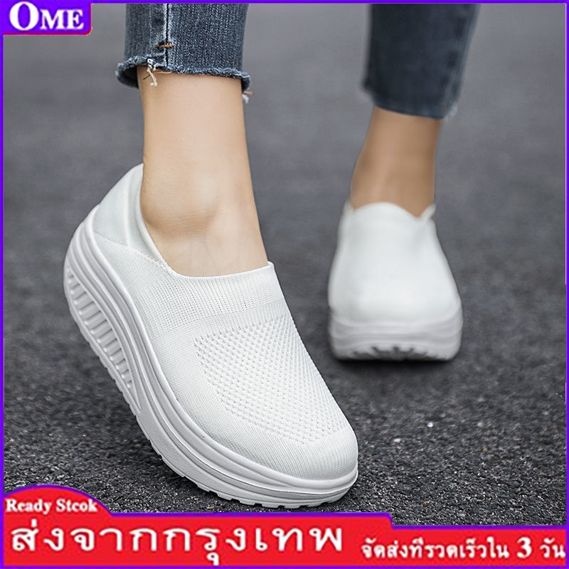พร้อมส่ง รองเท้ากีฬาลําลอง ส้นหนา น้ําหนักเบา สําหรับผู้หญิง รองเท้าผ้าใบผู้หญิง ขนาดใหญ่ 41 42
